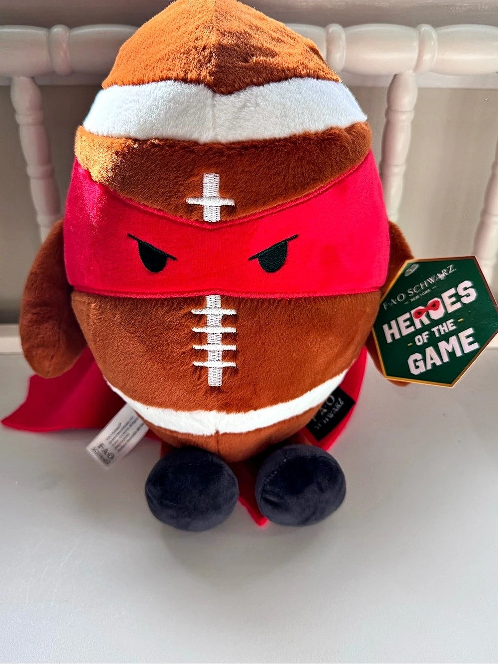 FAO Schwarz Heroes of the Game football plush Brown & Red